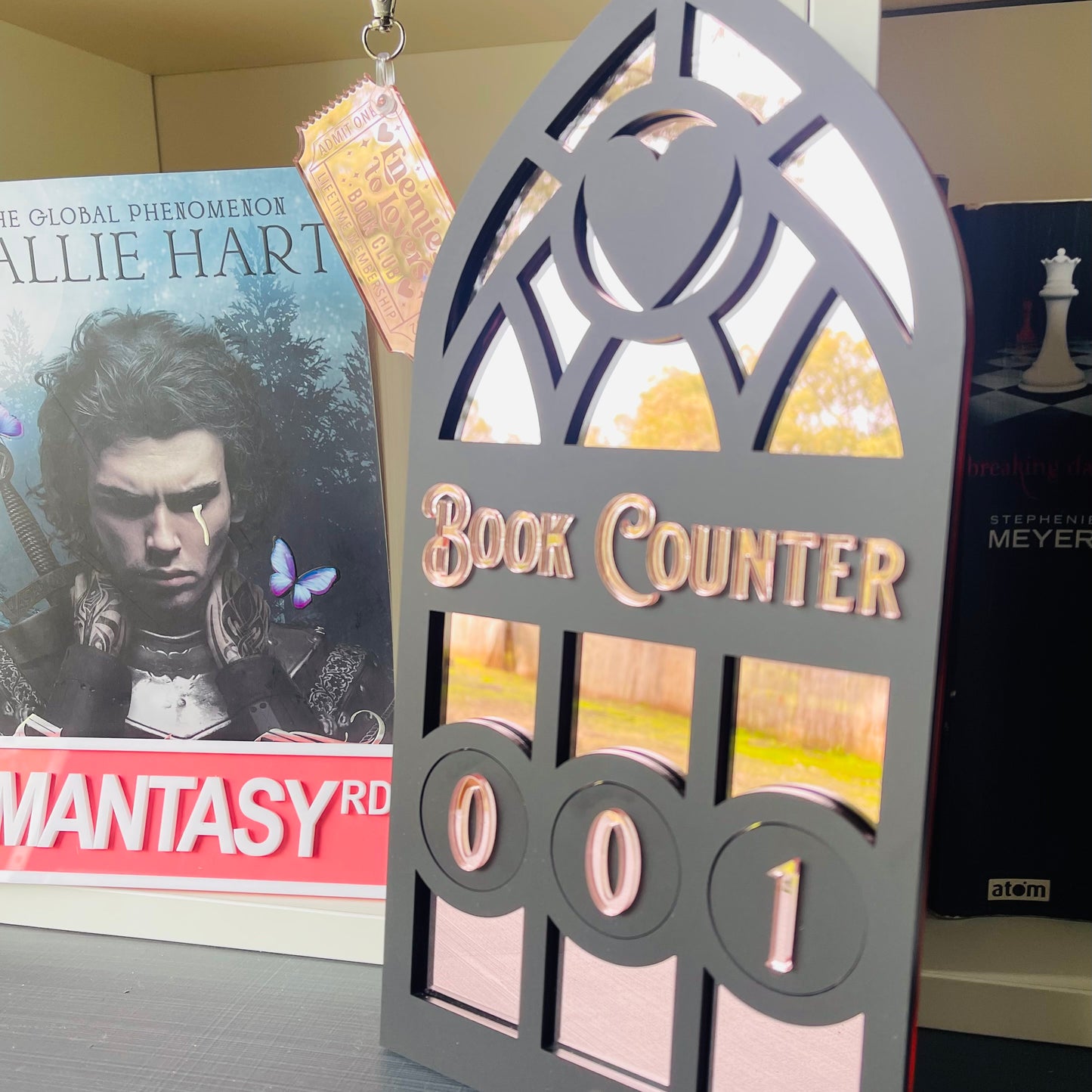 Romance Book Tracker | Gothic Heart | Romantasy Shelf Decor