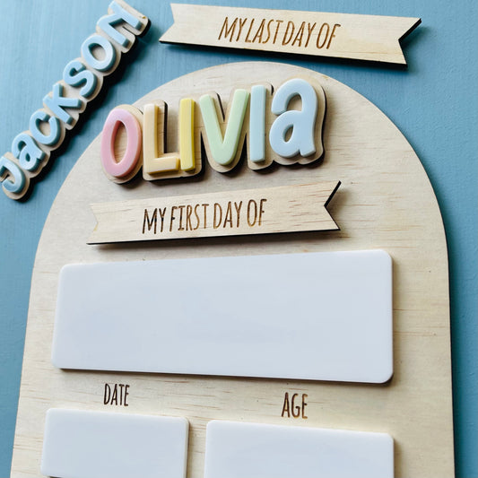 Kids | My First/Last Day Board
