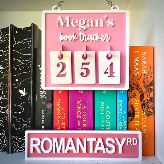 Book Tracker | Personalised Hanging Book Tracker with Number Hooks | For Avid Readers