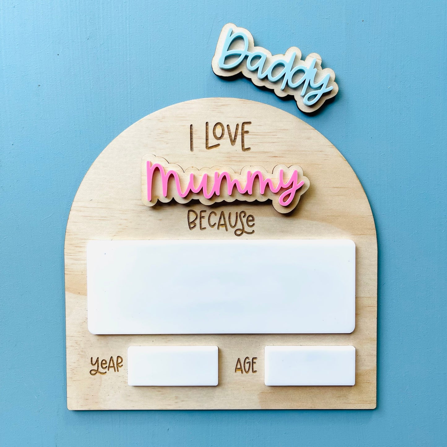 Gifts |“I Love Mummy & Daddy” Reusable Keepsake Plaque