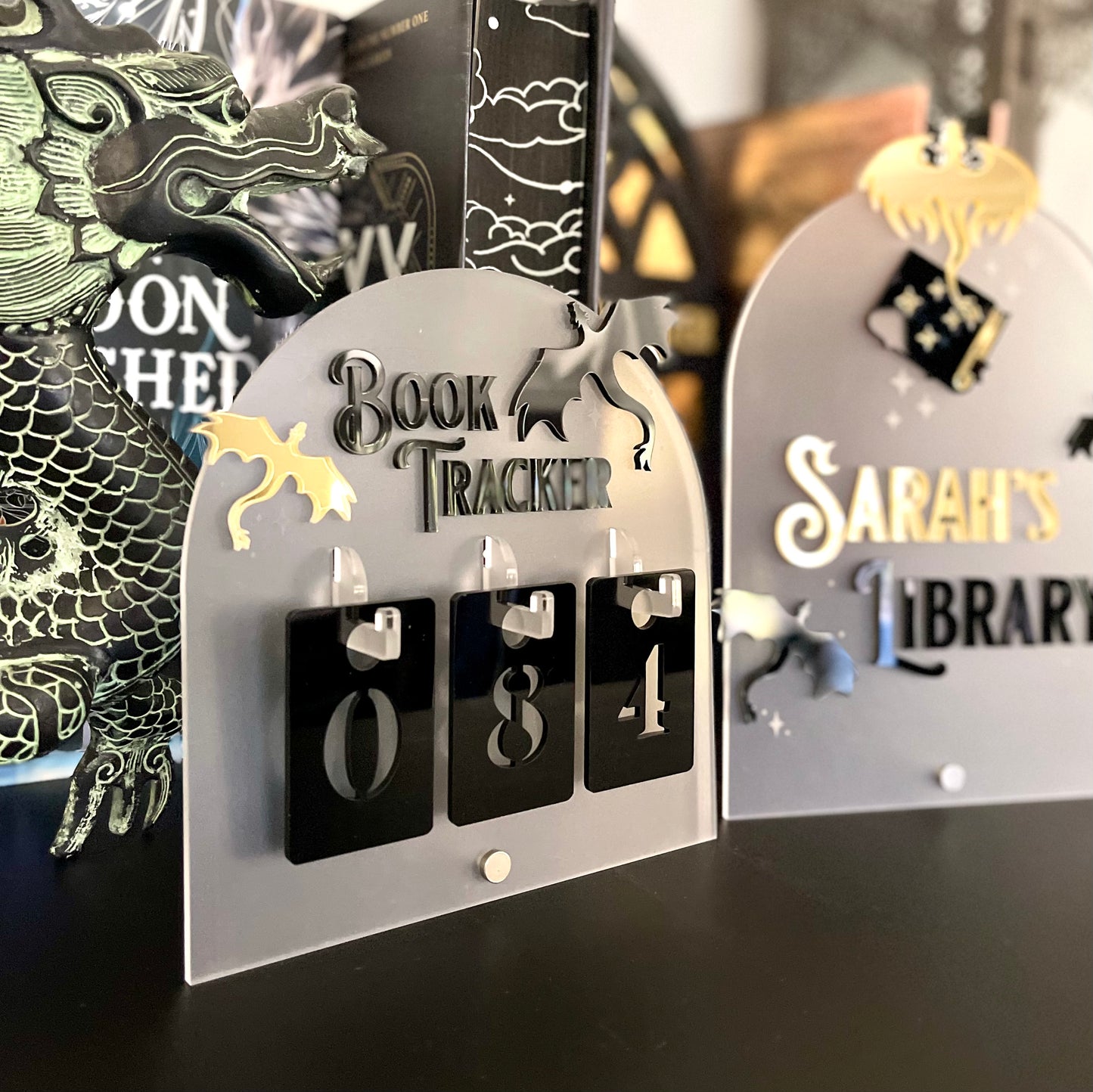 Dragon Book Tracker | Fantasy-Inspired Reading Counter with Hooks