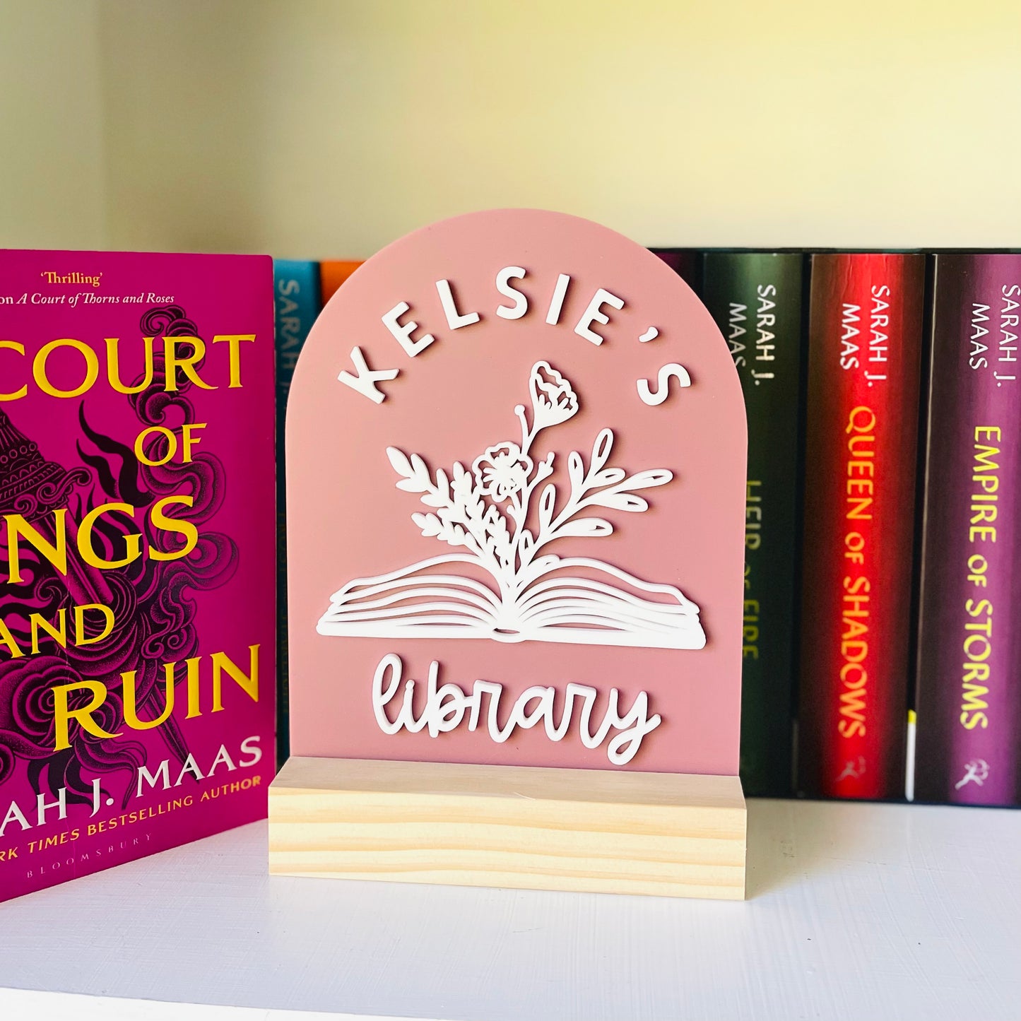 Library Sign | Book & Blooms - Personalised Acrylic Arch