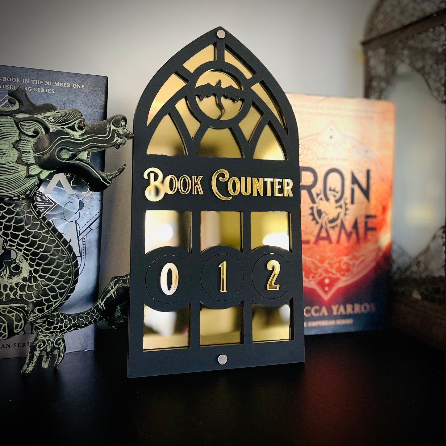 Dragon Book Tracker | Fantasy Book Counter | Romantasy Decor