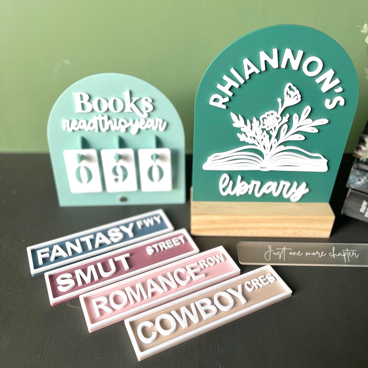 Library Sign | Book & Blooms - Personalised Acrylic Arch
