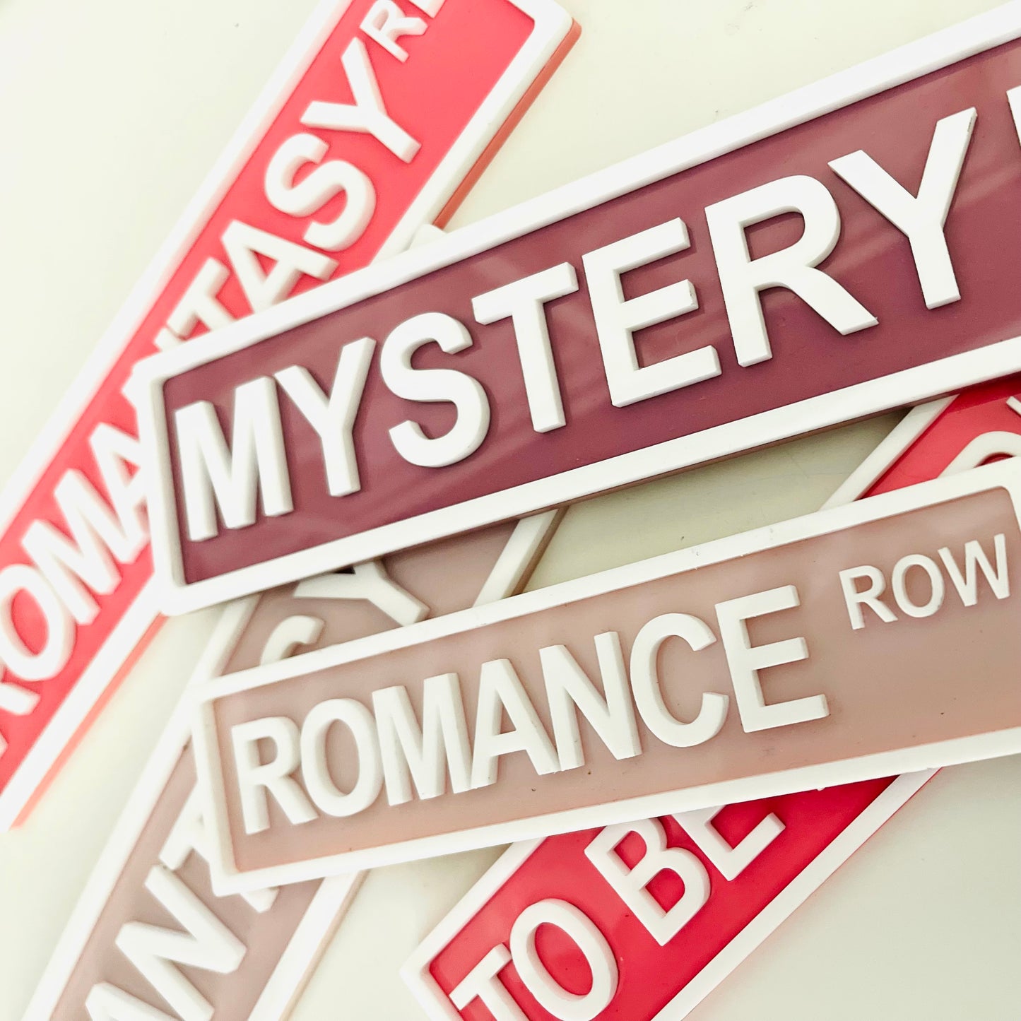 Bookish Street Signs | Acrylic Genre & Trope Labels for Bookshelves