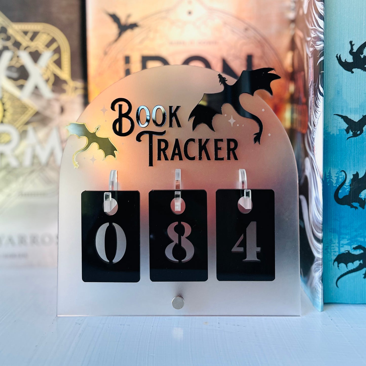 Dragon Book Tracker | Fantasy-Inspired Reading Counter with Hooks