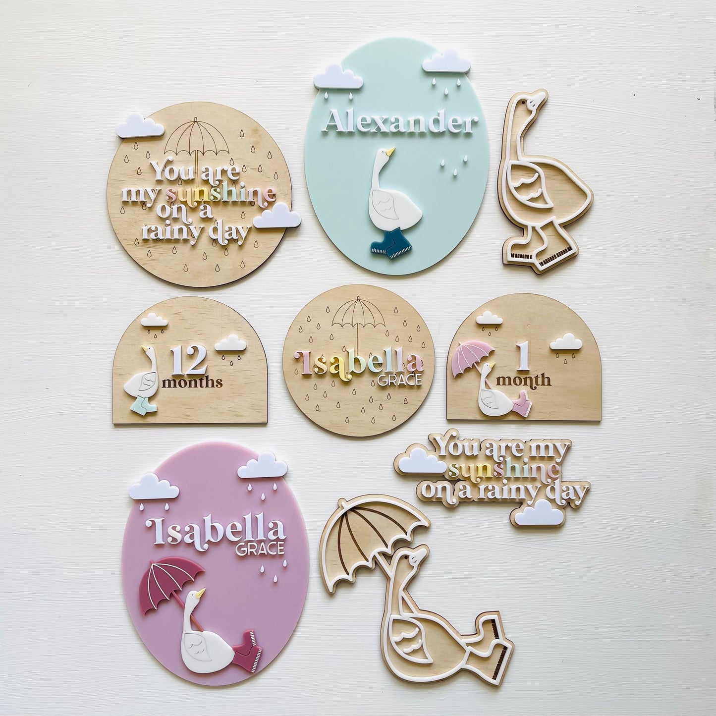 Kids & Babies | Little Goose Collection | Raindrops Name Plaque
