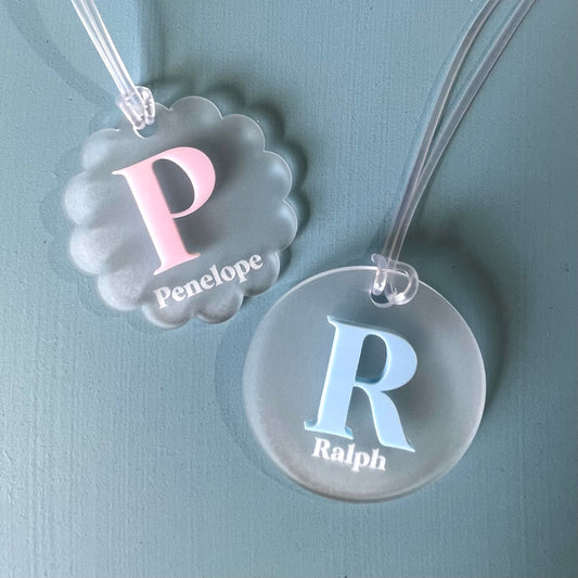 Kids | School Essentials | Initial Frosted Bag Tags