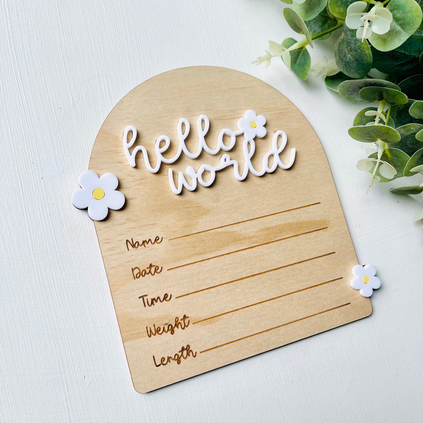 Baby Essentials | Filled Daisy Baby Birth Announcement Sign
