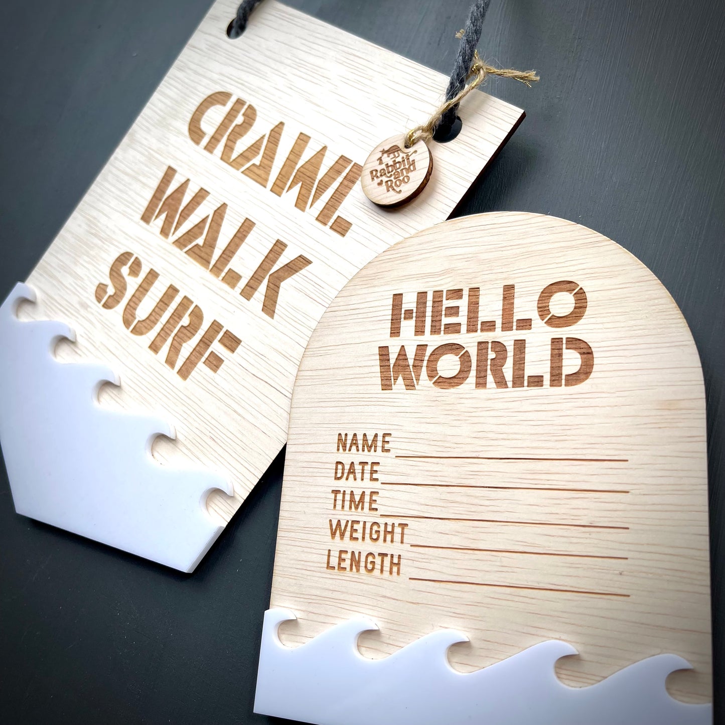 Baby Essentials | Surf Birth Announcement Sign