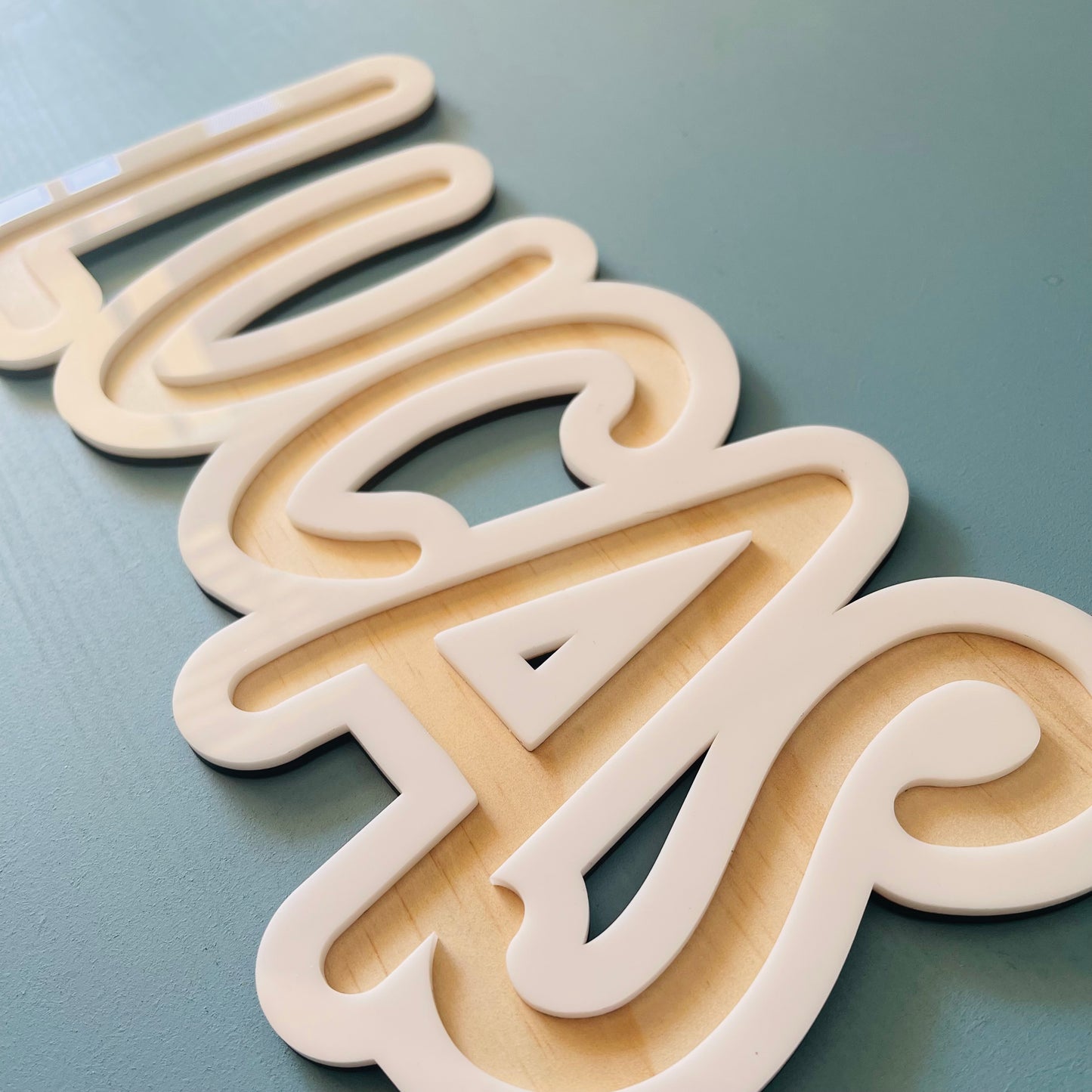 Kids | Layered Acrylic & Plywood Name Plaque