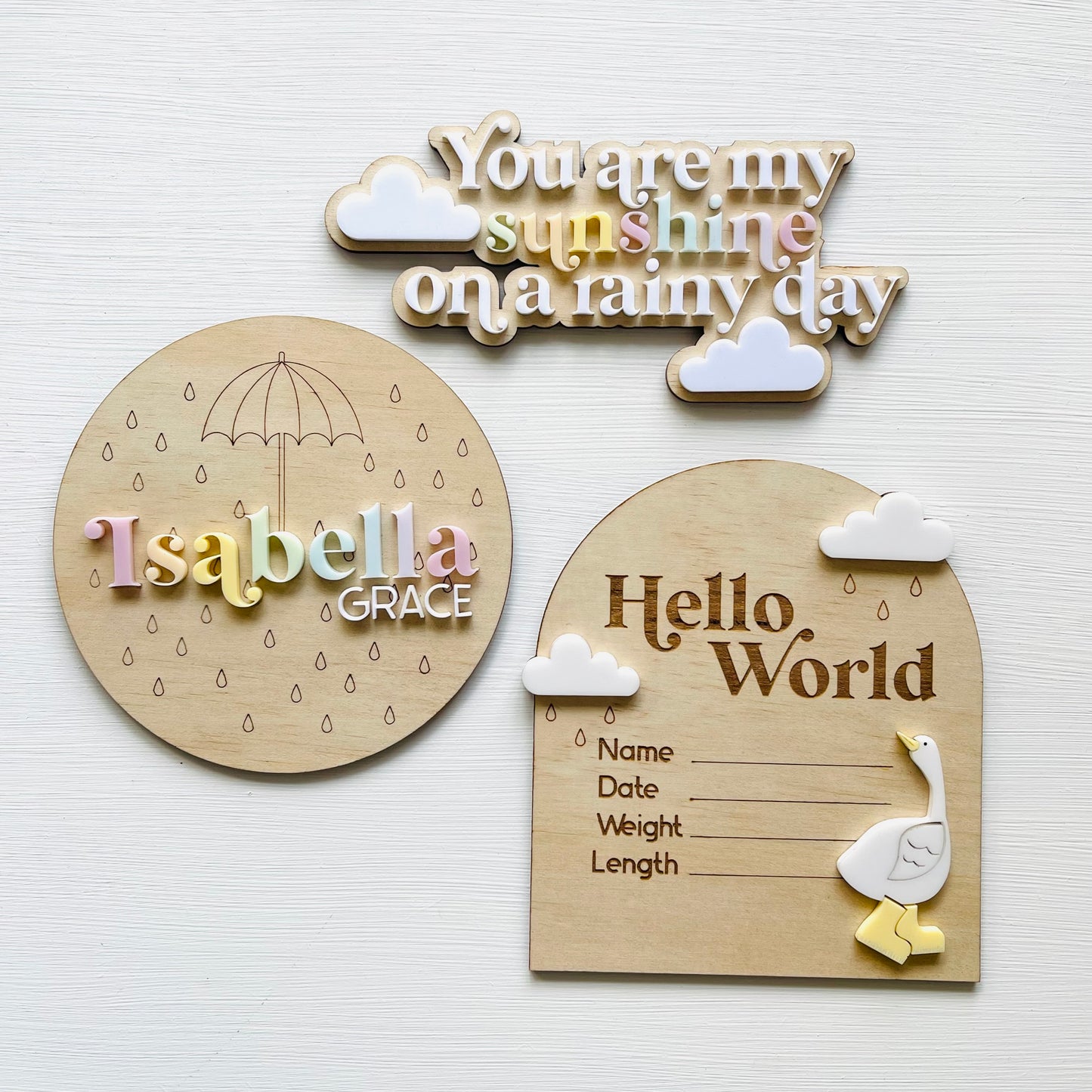 Kids & Babies | Little Goose Collection | Raindrops Name Plaque
