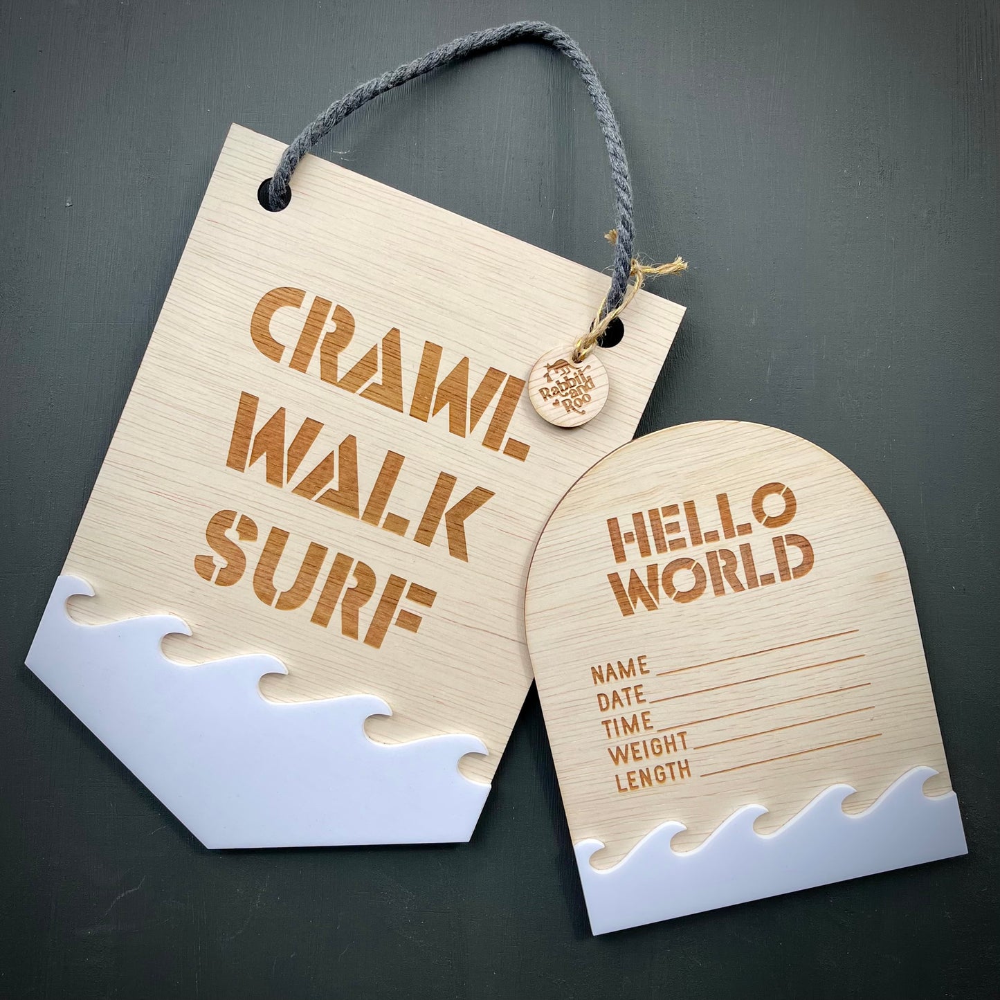 Baby Essentials | Surf Birth Announcement Sign