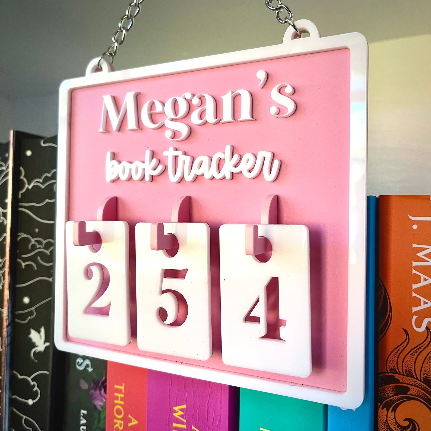Book Tracker | Personalised Hanging Book Tracker with Number Hooks | For Avid Readers
