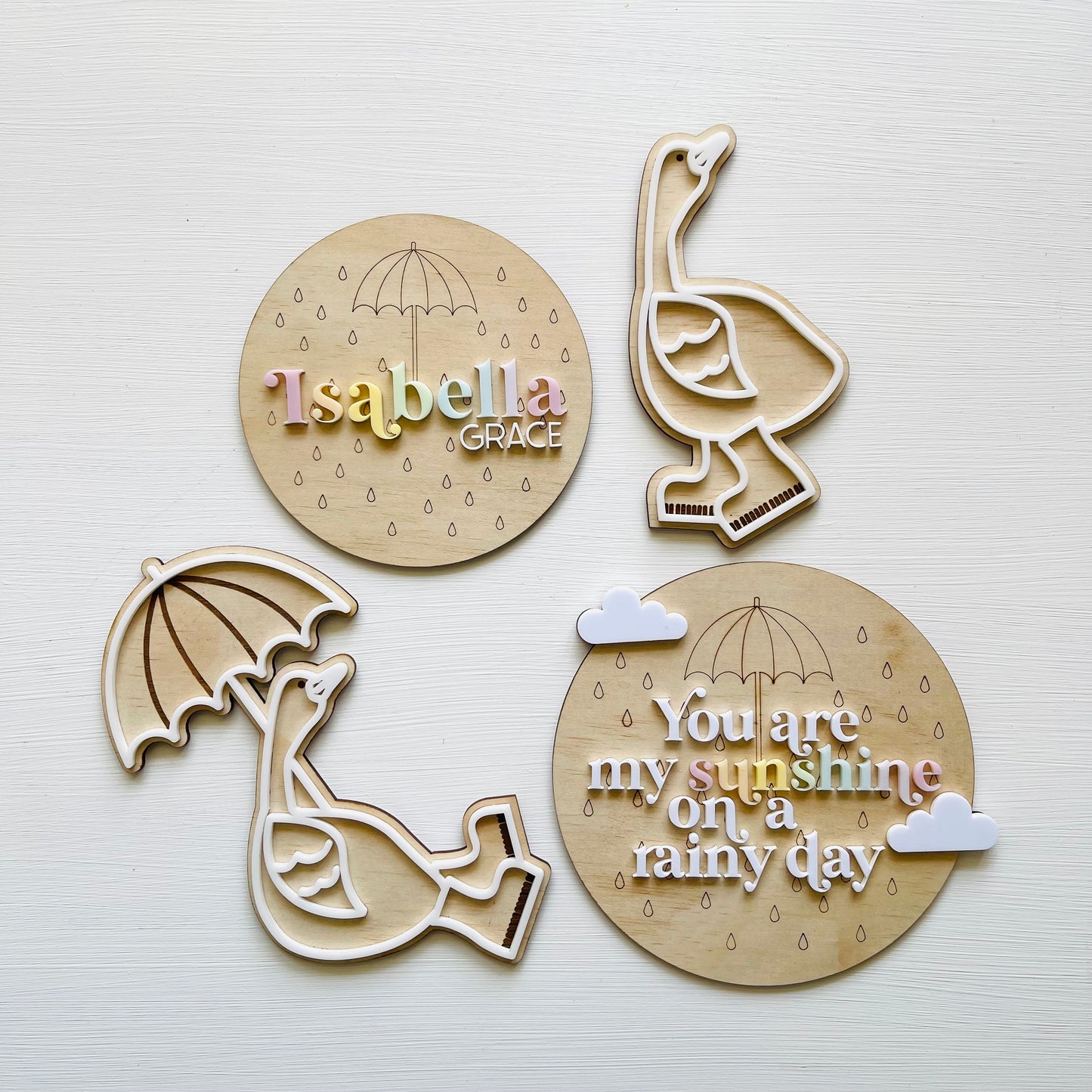 Kids & Babies | Little Goose Collection | Raindrops Name Plaque