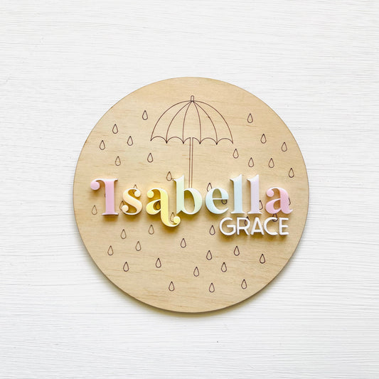 Kids & Babies | Little Goose Collection | Raindrops Name Plaque