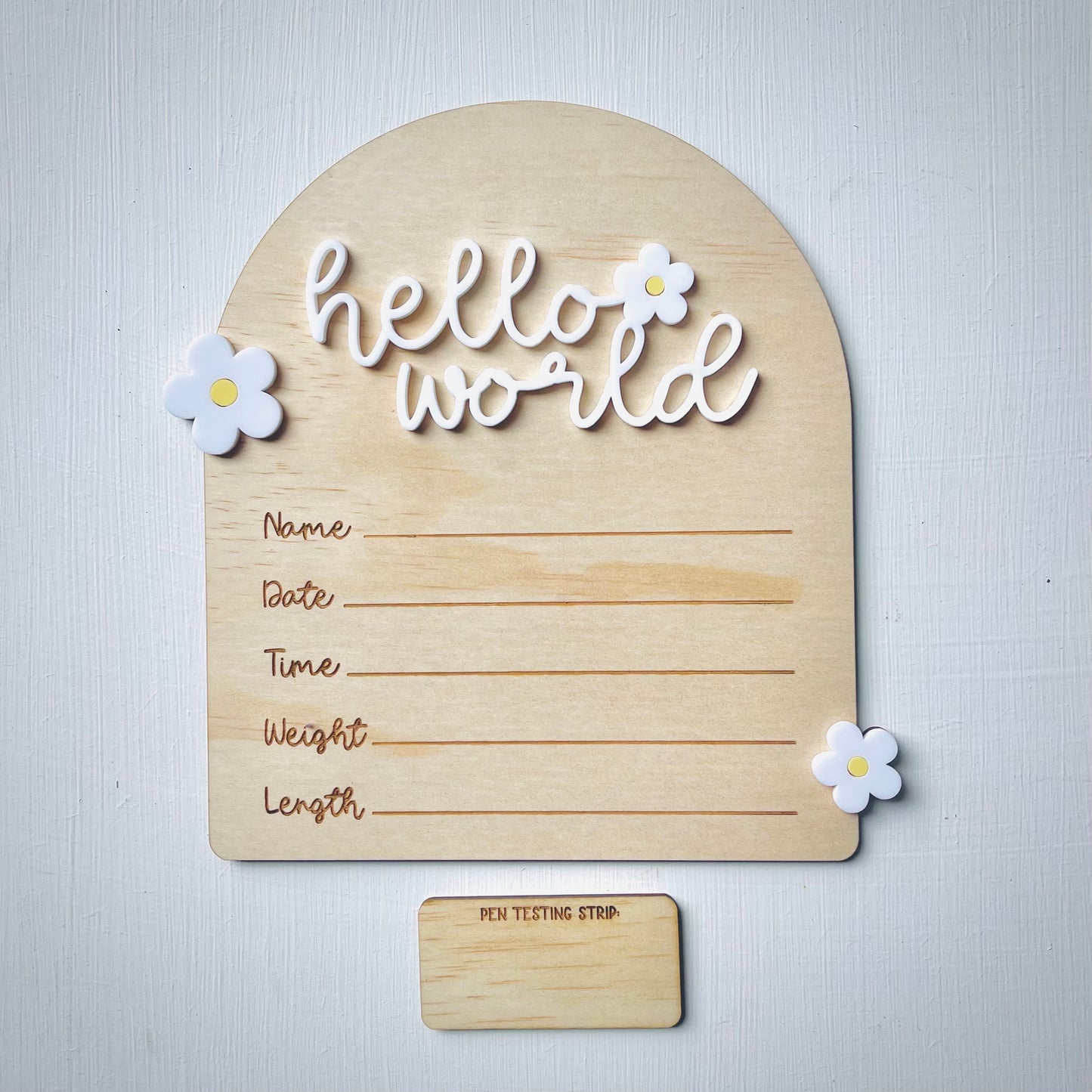 Baby Essentials | Filled Daisy Baby Birth Announcement Sign