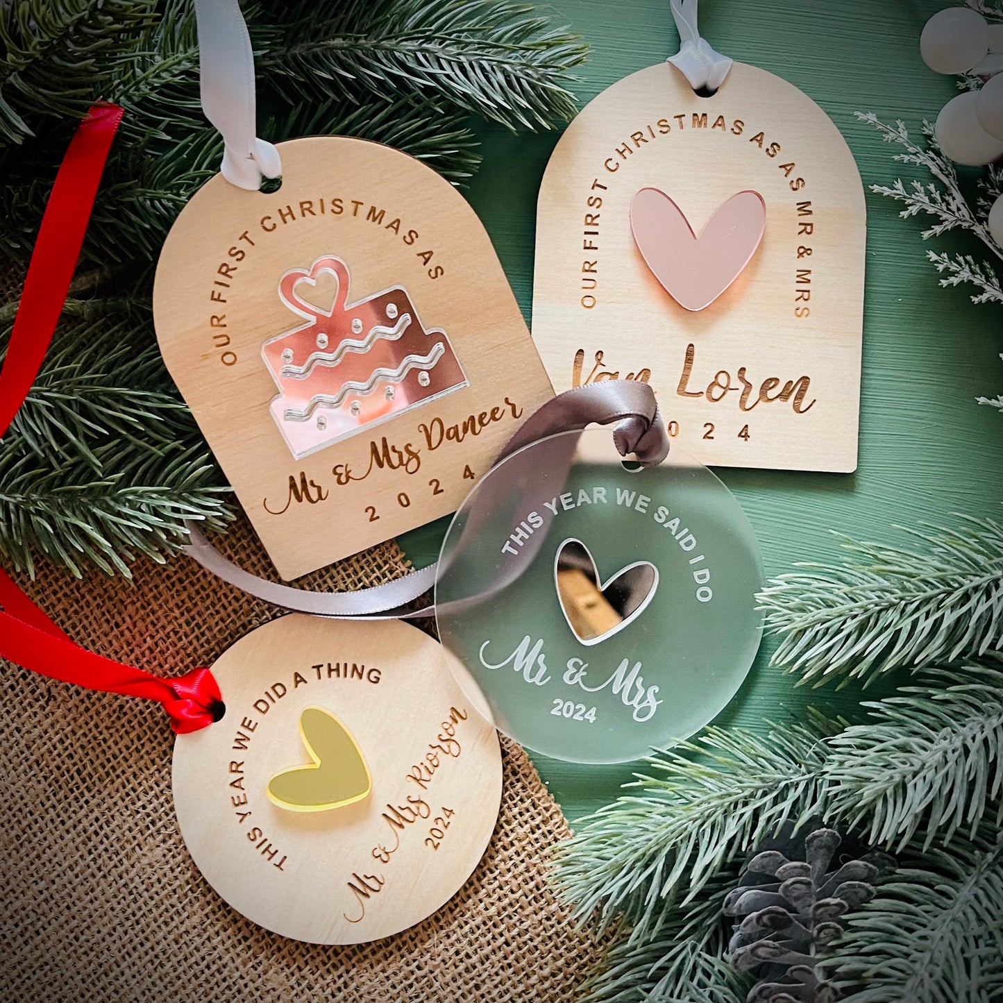 Christmas | Our First Christmas as Mr & Mrs (Personalised) Heart Design