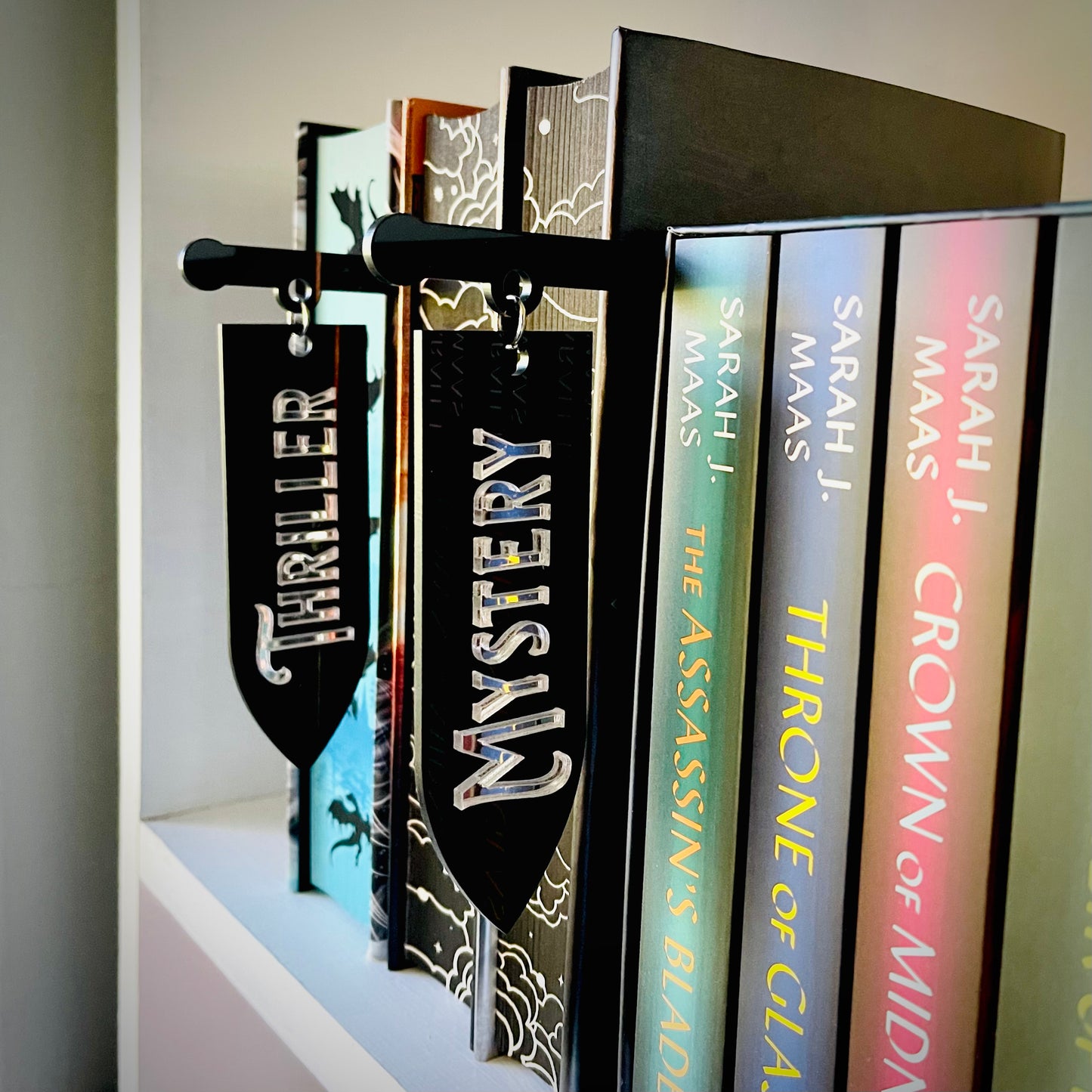 Book Tavern Sign | Medieval Gothic Fantasy Style | Acrylic Shelf Label for Book Organisation