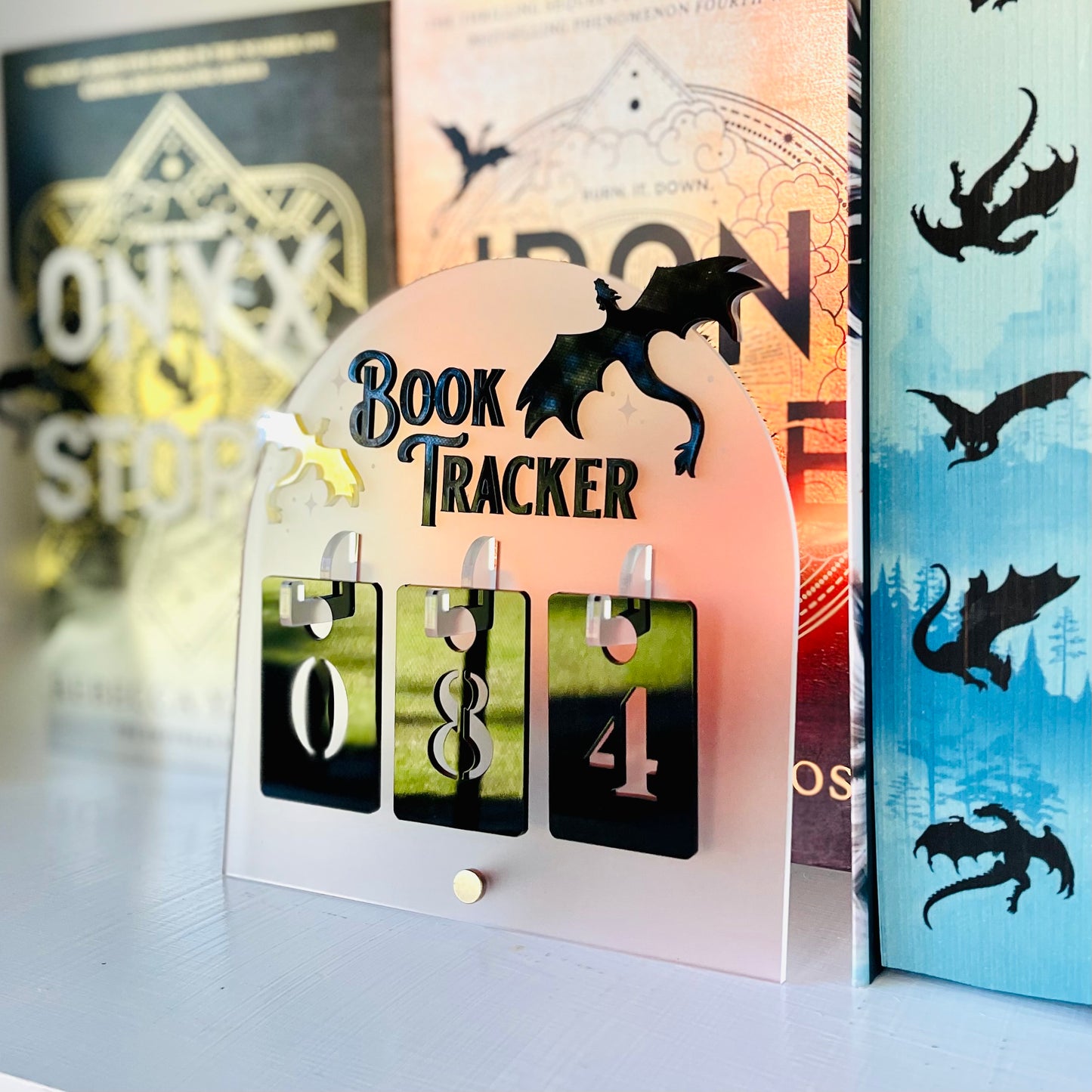 Dragon Book Tracker | Fantasy-Inspired Reading Counter with Hooks