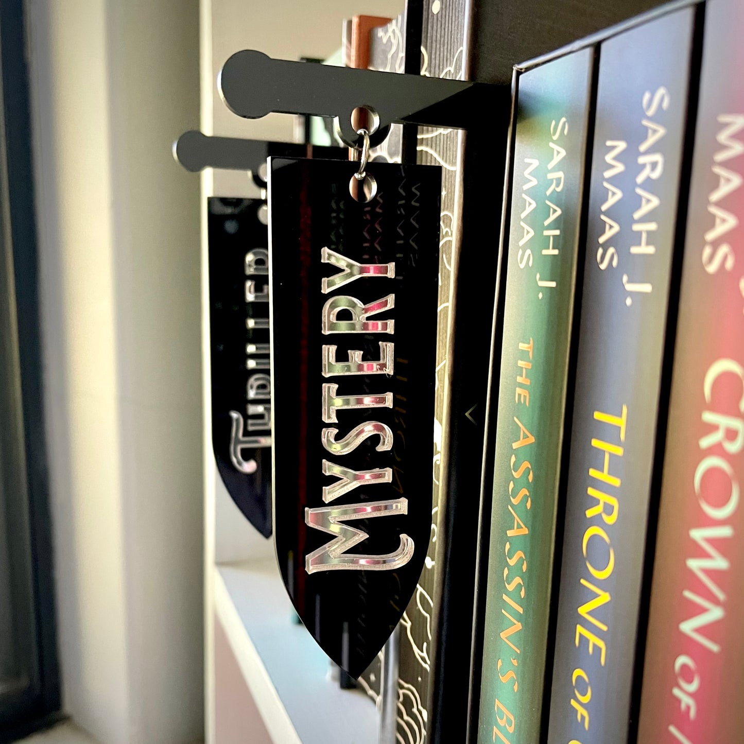 Book Tavern Sign | Medieval Gothic Fantasy Style | Acrylic Shelf Label for Book Organisation