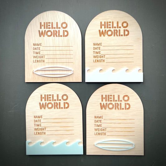 Baby Essentials | Surf Birth Announcement Sign