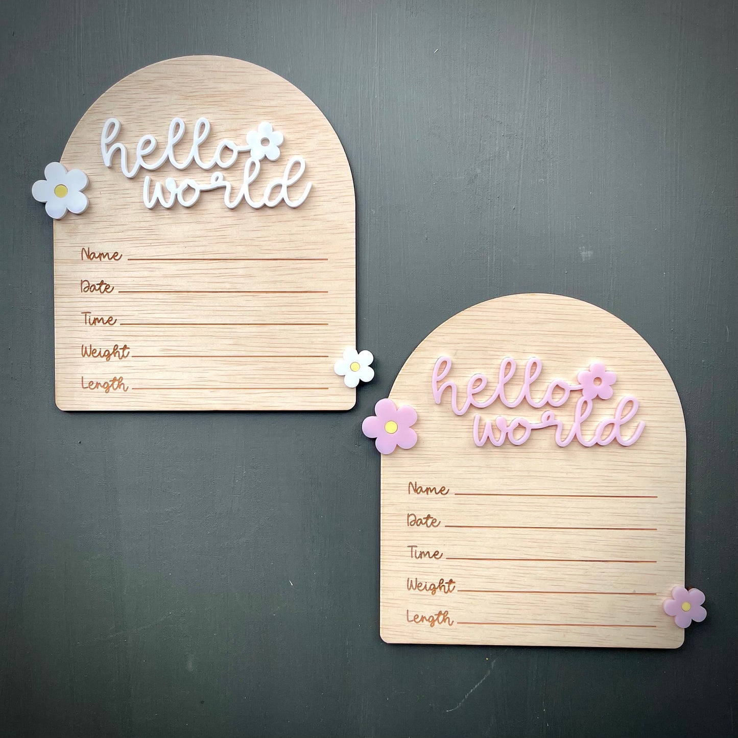 Baby Essentials | Filled Daisy Baby Birth Announcement Sign