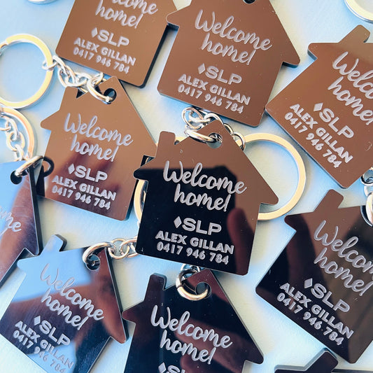 Corporate | Realtor House Keyring – Engraved Acrylic