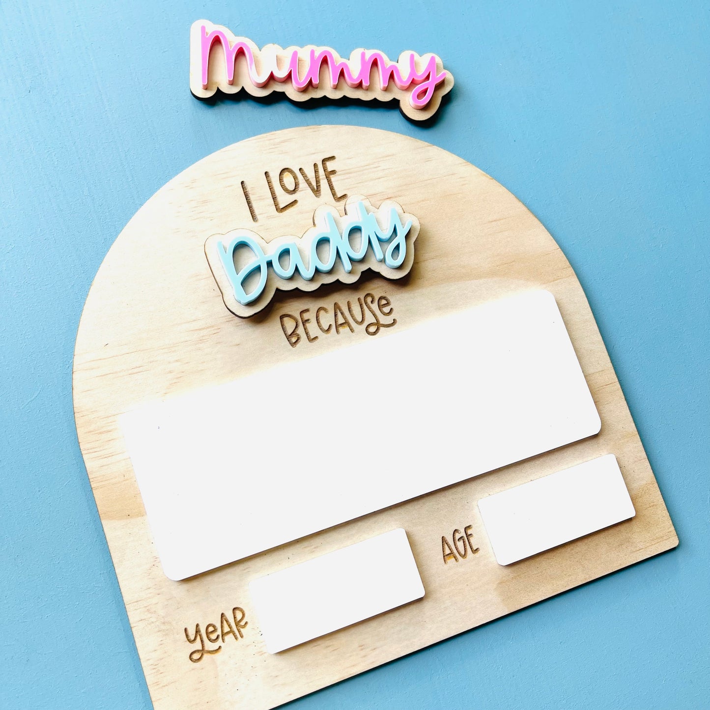Gifts |“I Love Mummy & Daddy” Reusable Keepsake Plaque