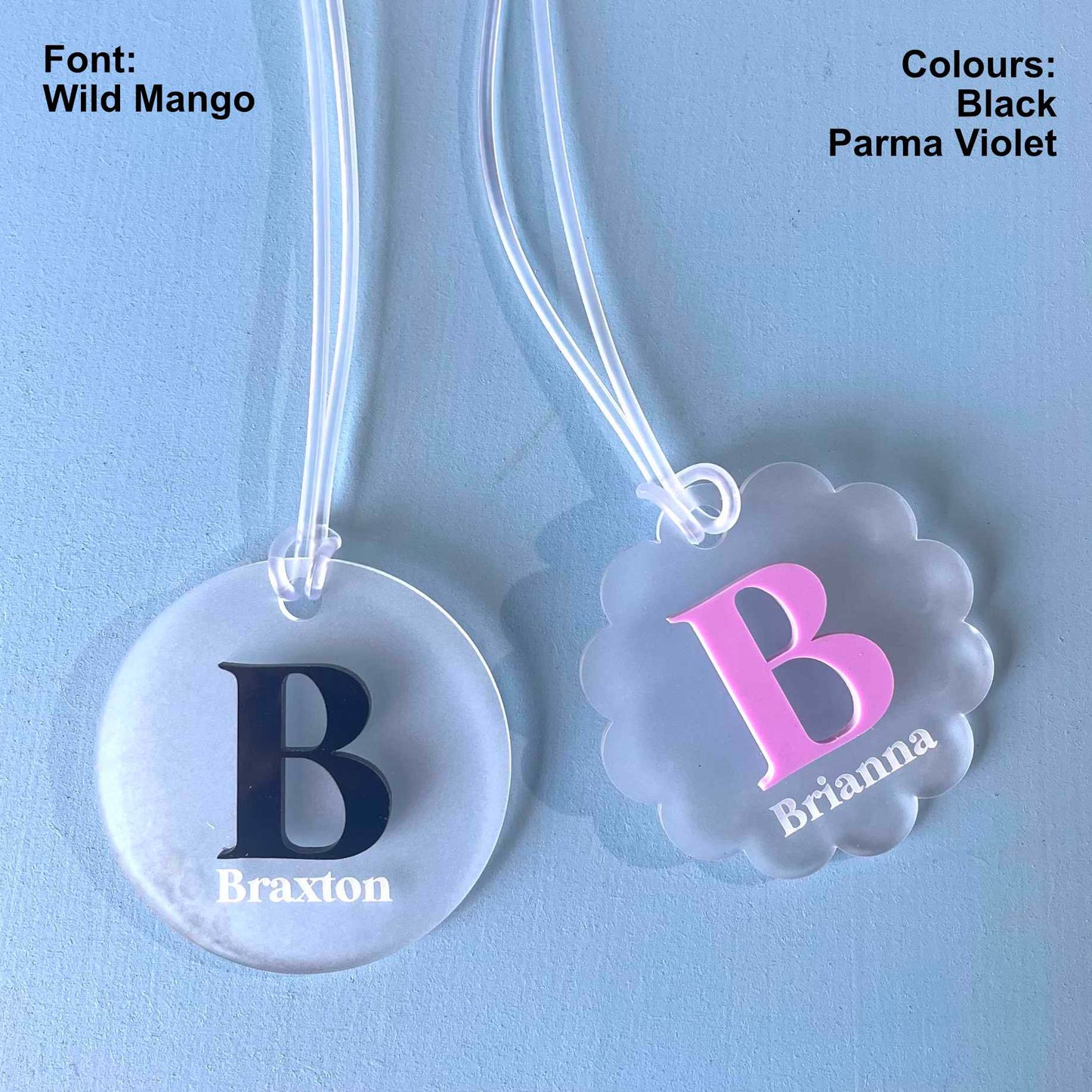 Kids | School Essentials | Initial Frosted Bag Tags