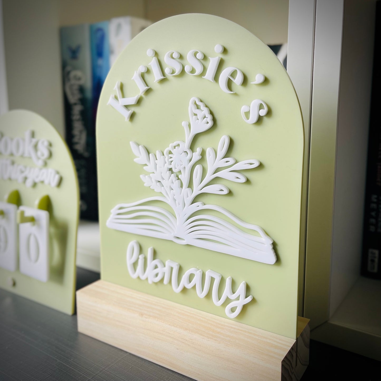 Library Sign | Book & Blooms - Personalised Acrylic Arch