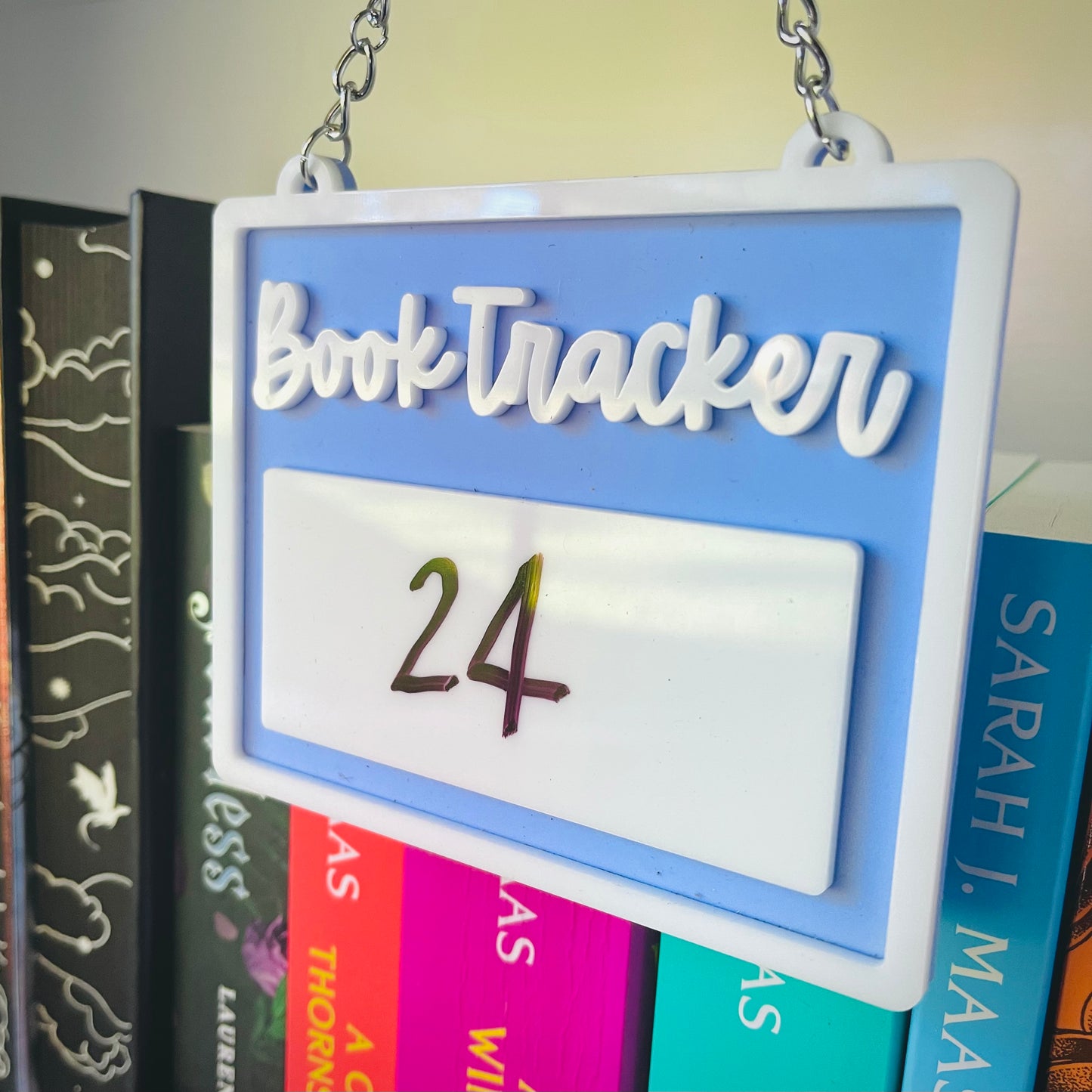 Library Sign | Hanging Book Tracker – Update As You Go | Reusable Acrylic Sign
