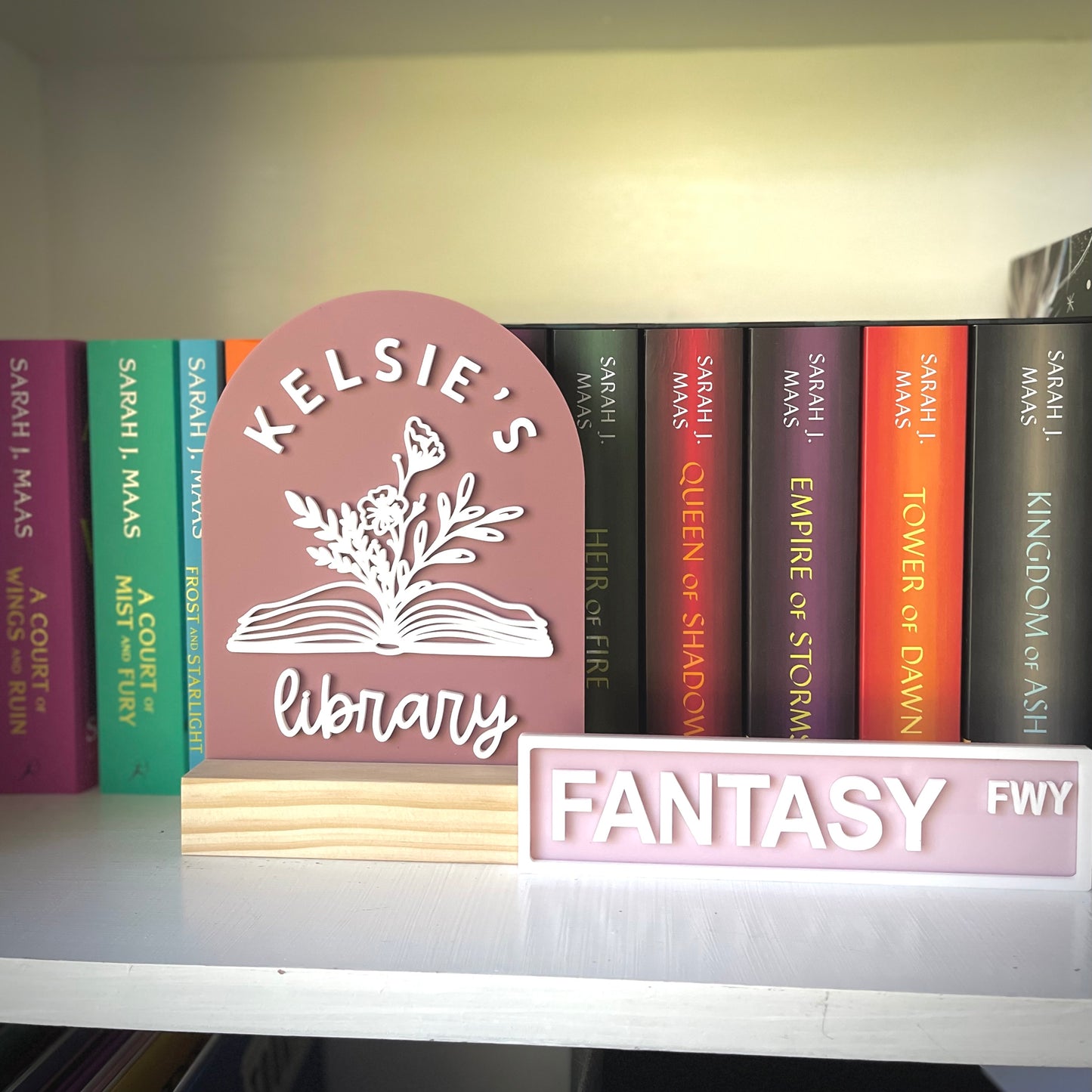 Library Sign | Book & Blooms - Personalised Acrylic Arch