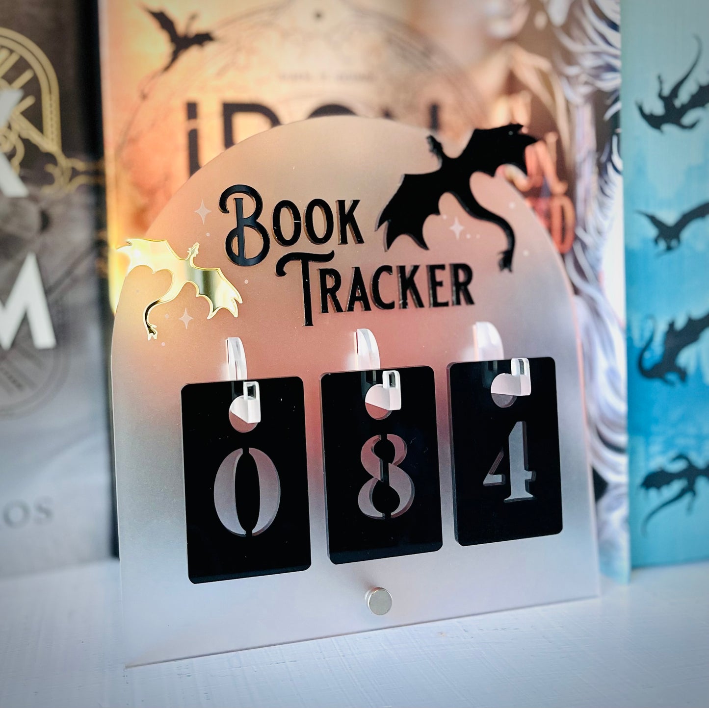 Dragon Book Tracker | Fantasy-Inspired Reading Counter with Hooks