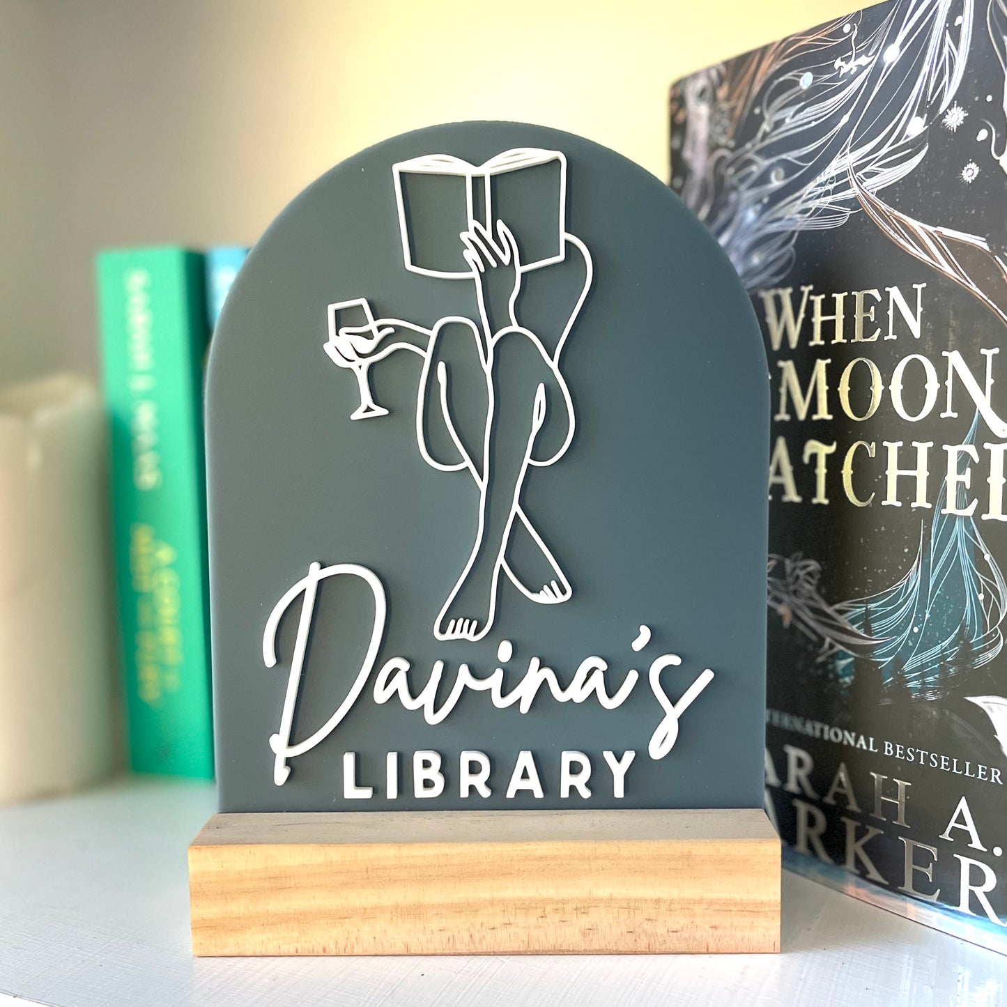 Library Sign | Book lover – Personalised Acrylic Arch