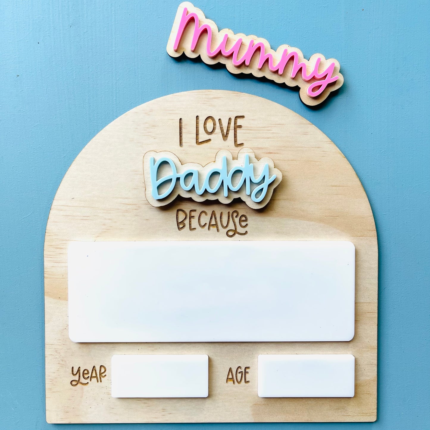 Gifts |“I Love Mummy & Daddy” Reusable Keepsake Plaque