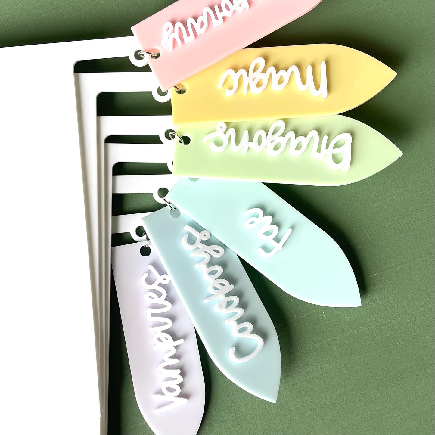 Book Tavern Sign | Romantic Edition | Scripted Acrylic Shelf Label for Book Organisation