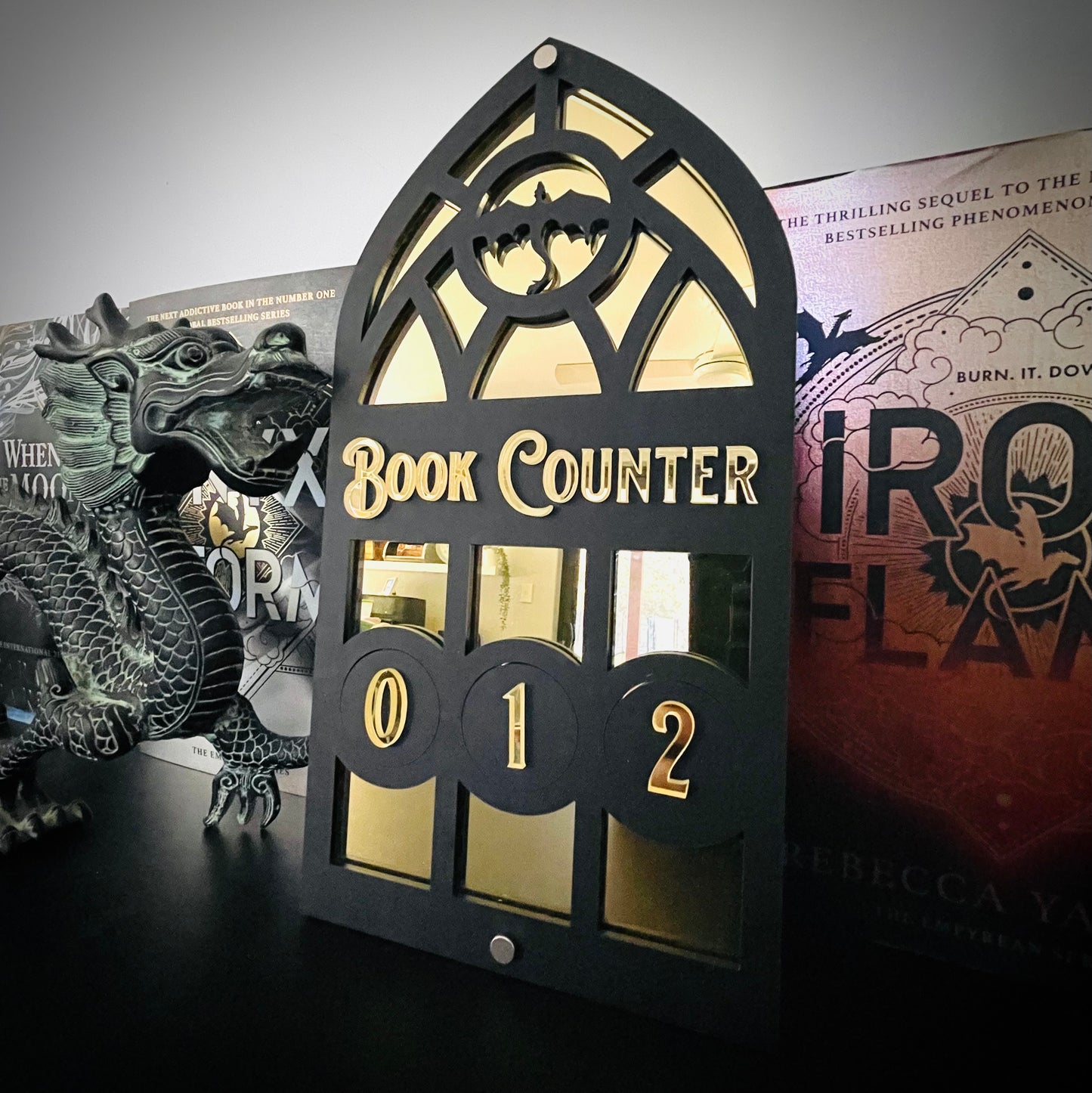 Dragon Book Tracker | Fantasy Book Counter | Romantasy Decor
