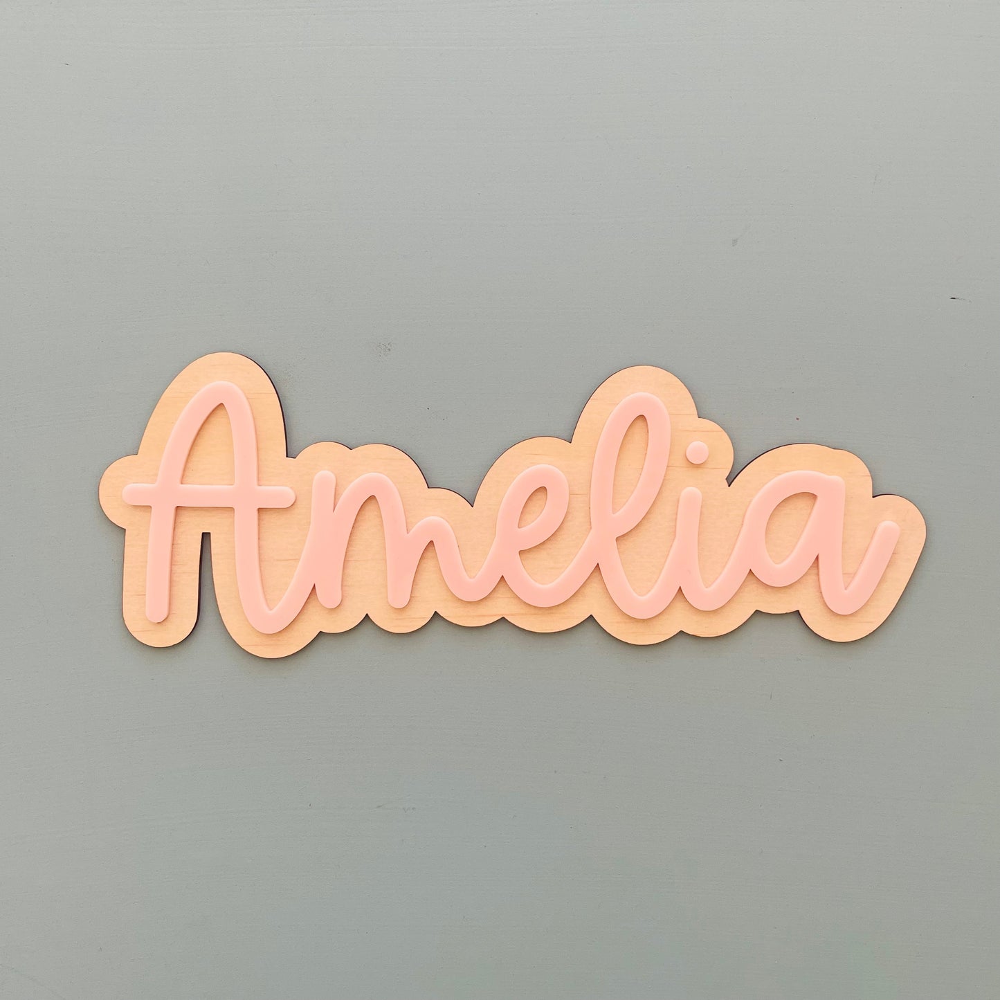 Kids | Name Plaque Double-Layered Classic Script