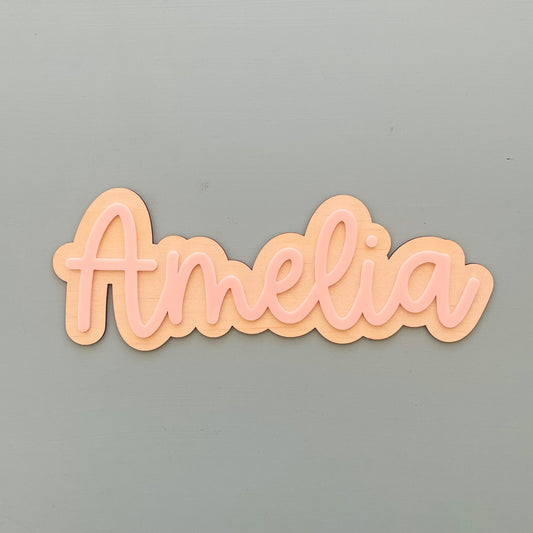 Kids | Name Plaque Double-Layered Classic Script