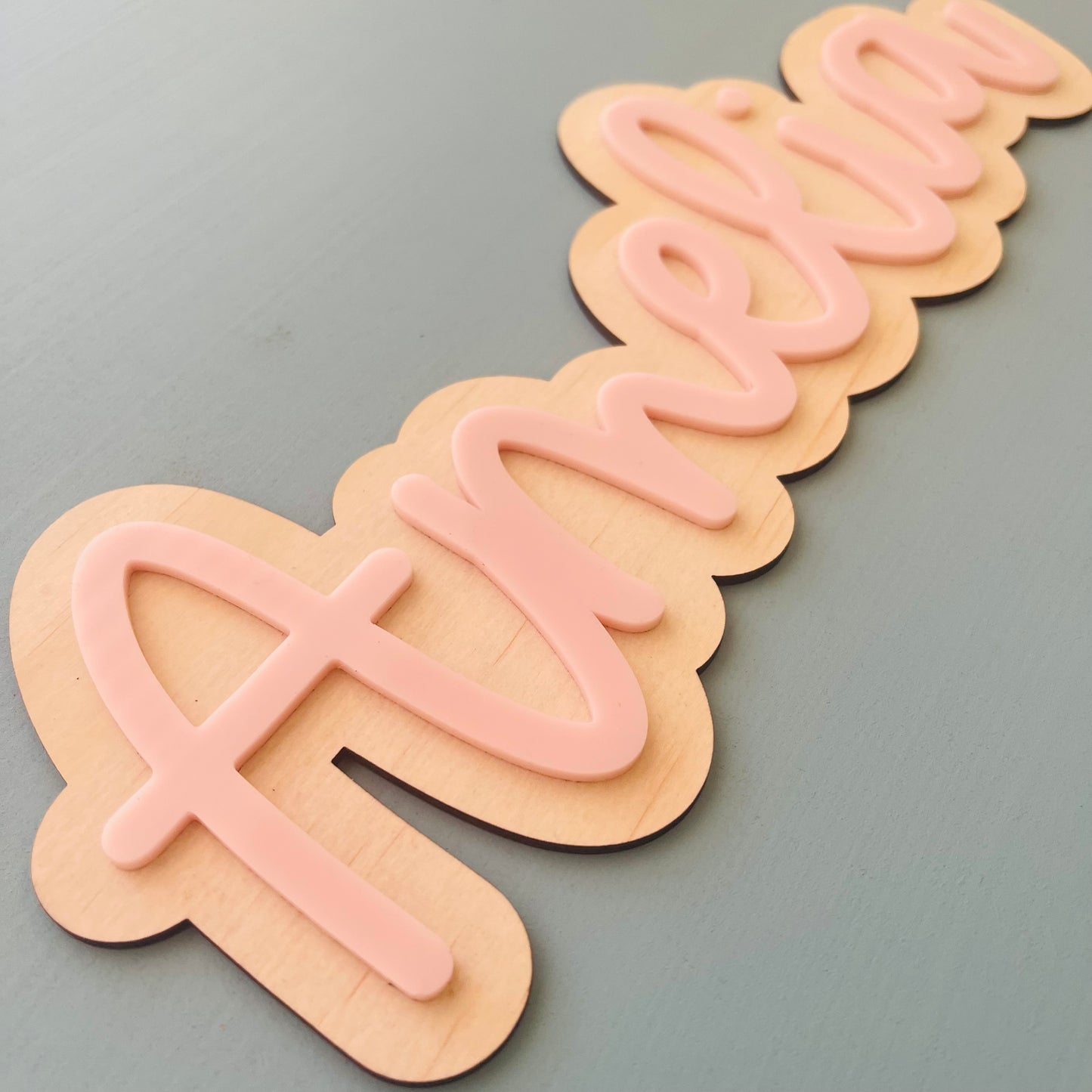 Kids | Name Plaque Double-Layered Classic Script