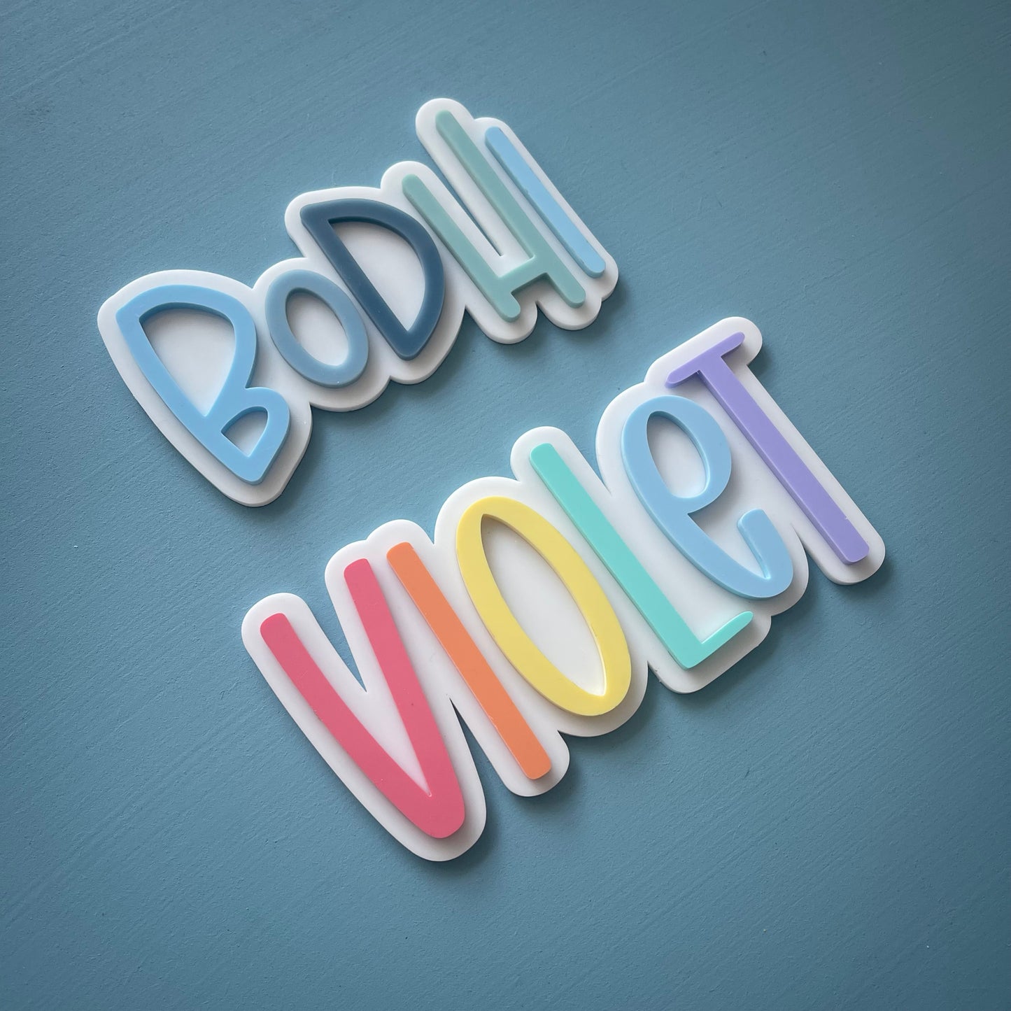 Kids | Layered Rainbow/Ombre Acrylic Name Plaque