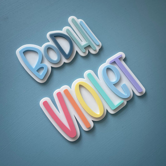 Kids | Layered Rainbow/Ombre Acrylic Name Plaque