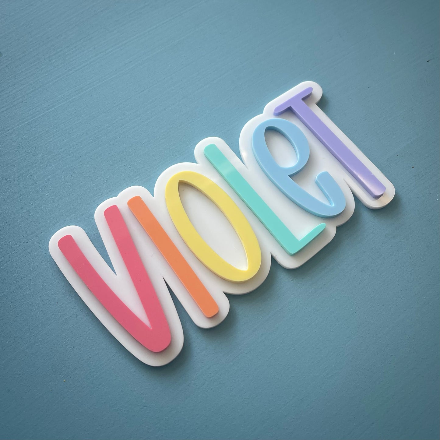 Kids | Layered Rainbow/Ombre Acrylic Name Plaque