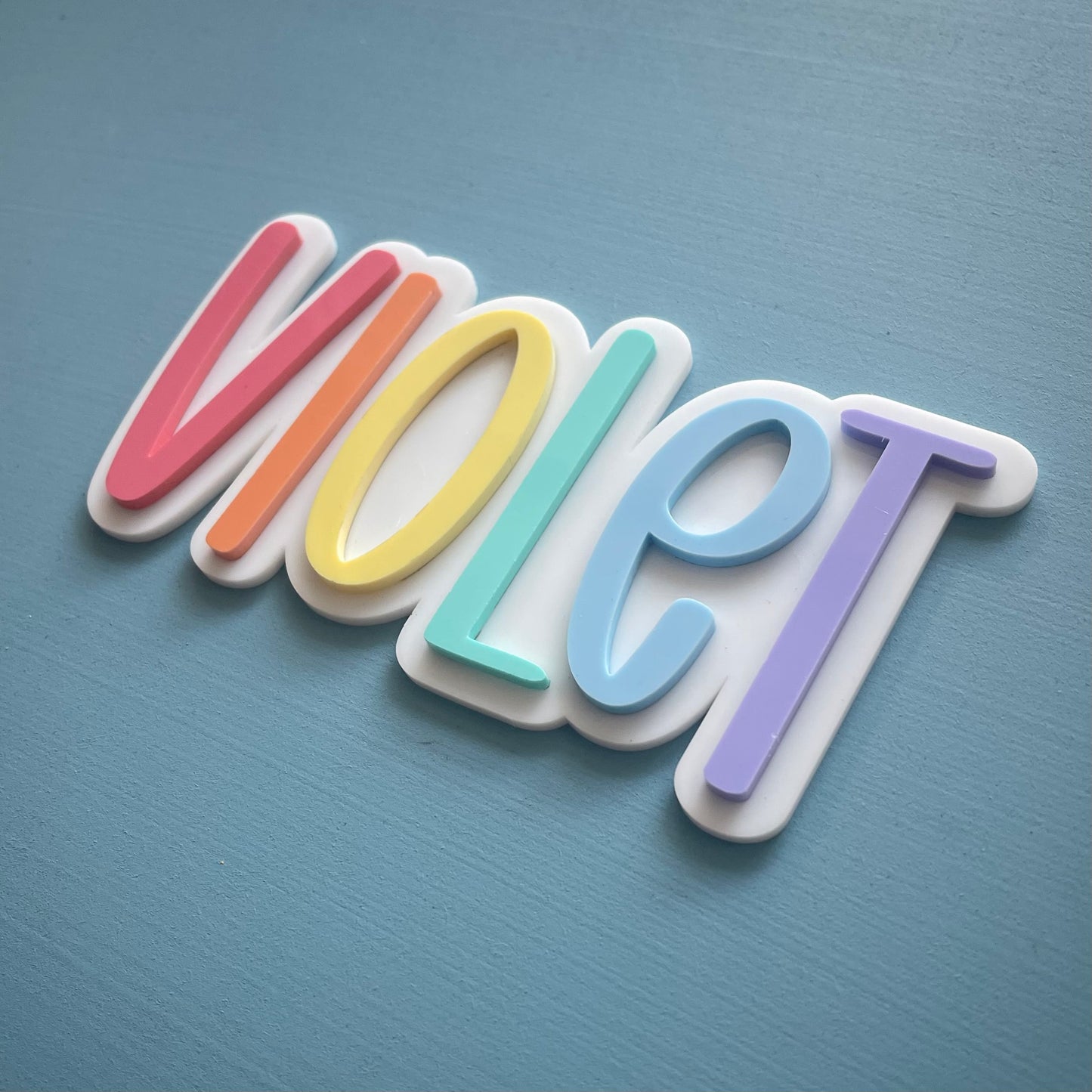 Kids | Layered Rainbow/Ombre Acrylic Name Plaque