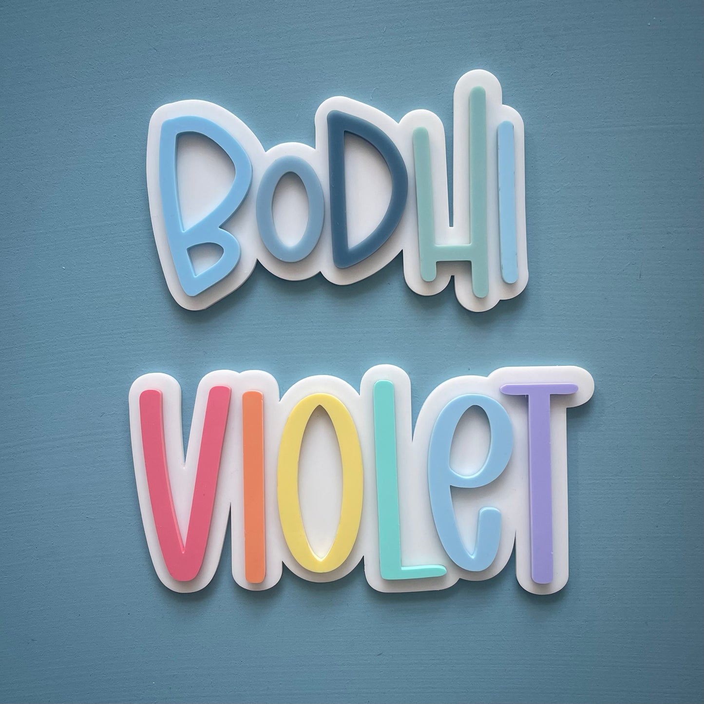 Kids | Layered Rainbow/Ombre Acrylic Name Plaque