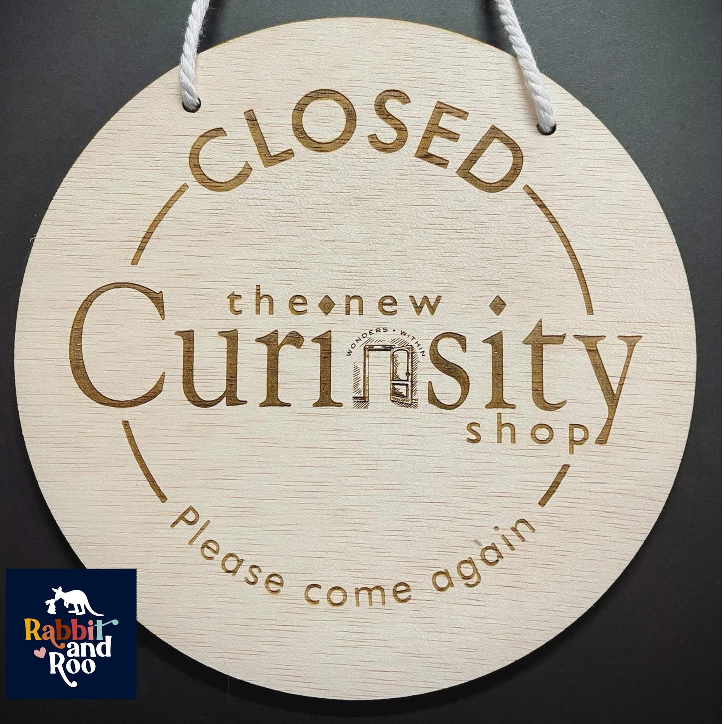 Business | Double-sided Engraved Logo Plaque OPEN & CLOSED SIGN