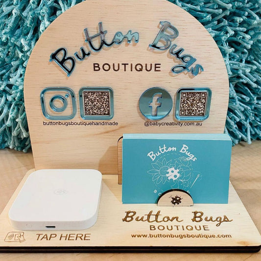 Business | Wooden QR Business Card and Square Stand Arch 3D