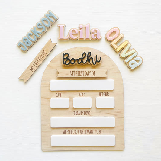 Kids | School Essentials | First Day of School Boards