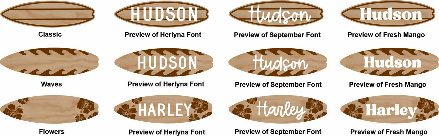 Name Plaque | Surfboard